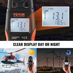 Ruční Bluetooth anemometr, 14℉-140℉, digitální měřič rychlosti větru s LED podsvícením, měří rychlost větru, teplotu větru, proudění vzduchu, ochladzování větrem, pro surfování, drony, létání, vytápění, klimatizaci a klimatizaci - miniatura 8
