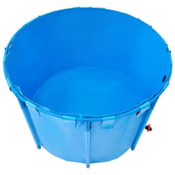 Plátěné rybníček, objem 448,8 galonů, nadzemní rybníček, skládací PVC akvárium pro koi kapry, kulaté akvárium pro zlaté rybky se stabilním rámem a vypouštěcím ventilem, pro akvakulturu, chov koi kaprů a zavlažování (modré) - miniatura 12