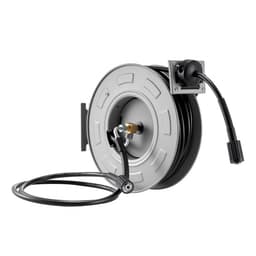 Naviják hadice pro tlakový čistič, 19,8 m x 6,4 mm, zatahovací, výkonný ocelový naviják hadice pro mytí, max. 3200 PSI, automatické navíjení, flexibilní montáž na zeď/podlahu pro mytí aut, zahrady a podlah - miniatura 5