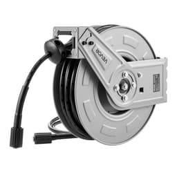 Naviják hadice pro tlakový čistič, 19,8 m x 6,4 mm, zatahovací, výkonný ocelový naviják hadice pro mytí, max. 3200 PSI, automatické navíjení, flexibilní montáž na zeď/podlahu pro mytí aut, zahrady a podlah - miniatura 12