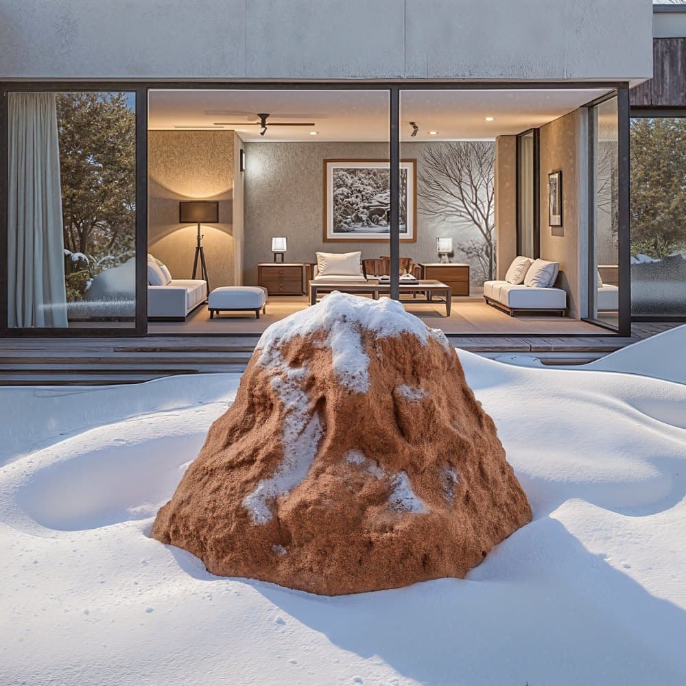 Kryt z umělého kamene, venkovní kryt na čerpadlo z umělého kamene, realistická přírodní textura, lehký a odolný vůči povětrnostním vlivům, polyresinový umělý balvan pro krajinářské úpravy, zahradní dekorace, hnědý, malá velikost