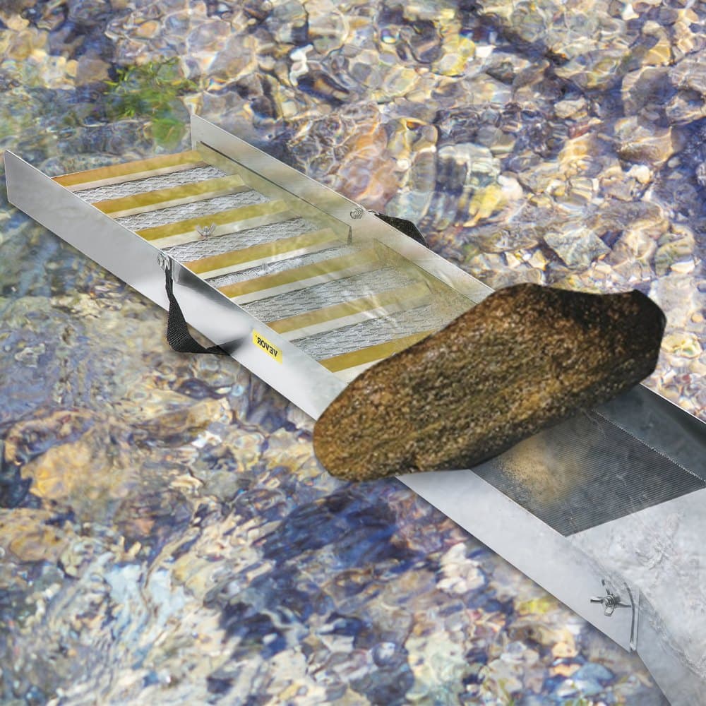 Skládací stavidlo z hliníkové slitiny, kompaktní 50" stavidla na zlato, lehké zařízení pro stavidla na zlato, přenosná stavidla s hornickým mechem, řeka, potok, rýžování zlata, průzkum, bagrování