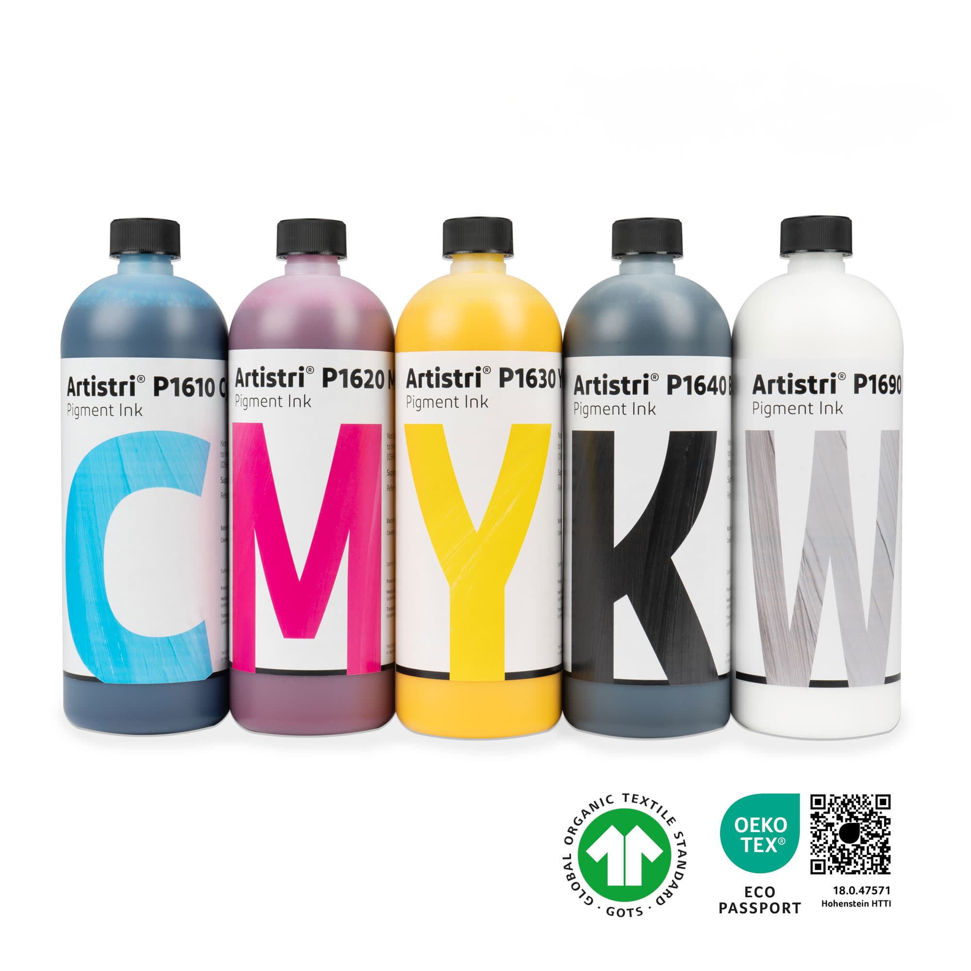 Inkoust DTF DuPont™ řady P1600, různé barvy, 1litrová lahev