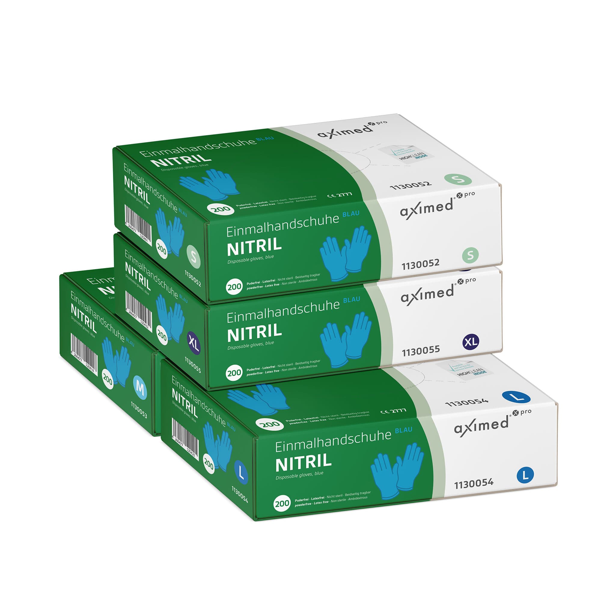Nitrilové rukavice v dávkovací krabičce, různé velikosti, 200 ks/balení