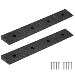 Gumová nájezdová rampa, nosnost 15 tun, výška zdvihu 50,8 mm, odolná gumová prahová rampa s odvodňovací nádrží pro invalidní vozíky, kočárky, motocykly, auta, sekačky na trávu a přívěsy, balení po 2 kusech - miniatura 2