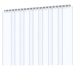 Pásková záclona PVC dveřní záclona 106,7 x 213,4 cm chladicí/mrazicí průhledný plast - miniatura 5