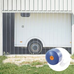 Pásková clona, délka 100' x šířka 12" x tloušťka 0,12", průhledná žebrovaná PVC clona v rolích, plastové dveřní lišty pro dveře supermarketu, garáže, skladu, stodoly, zvířecího domku - miniatura 1