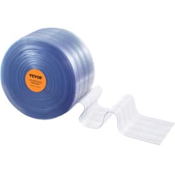 Pásková clona, délka 100' x šířka 12" x tloušťka 0,12", průhledná žebrovaná PVC clona v rolích, plastové dveřní lišty pro dveře supermarketu, garáže, skladu, stodoly, zvířecího domku - miniatura 4