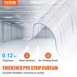 Pásková clona, délka 100' x šířka 12" x tloušťka 0,12", průhledná žebrovaná PVC clona v rolích, plastové dveřní lišty pro dveře supermarketu, garáže, skladu, stodoly, zvířecího domku - miniatura 6