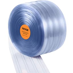 Pásková clona, délka 100' x šířka 12" x tloušťka 0,12", průhledná žebrovaná PVC clona v rolích, plastové dveřní lišty pro dveře supermarketu, garáže, skladu, stodoly, zvířecího domku - miniatura 12