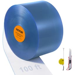 Pásková clona, délka 100' x šířka 12" x tloušťka 0,12", průhledná hladká PVC clona na dveře, ve velkém balení, plastové dveřní lišty pro dveře supermarketu, garáže, skladu, stodoly, zvířecího domku - miniatura 2