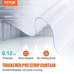 Pásková clona, délka 100' x šířka 12" x tloušťka 0,12", průhledná hladká PVC clona na dveře, ve velkém balení, plastové dveřní lišty pro dveře supermarketu, garáže, skladu, stodoly, zvířecího domku - miniatura 6