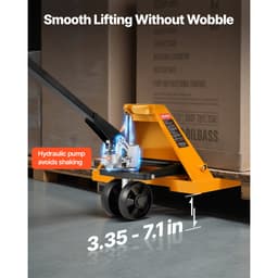 Paletový vozík, nosnost 2,5 t, manuální paletový vozík s vidlemi 122 l x 68,6 šířka cm pro manipulaci s materiálem, rozsah výšky zdvihu vysokozdvižného vozíku 85–180 mm, vhodný pro sklady, supermarkety, výrobu - miniatura 7