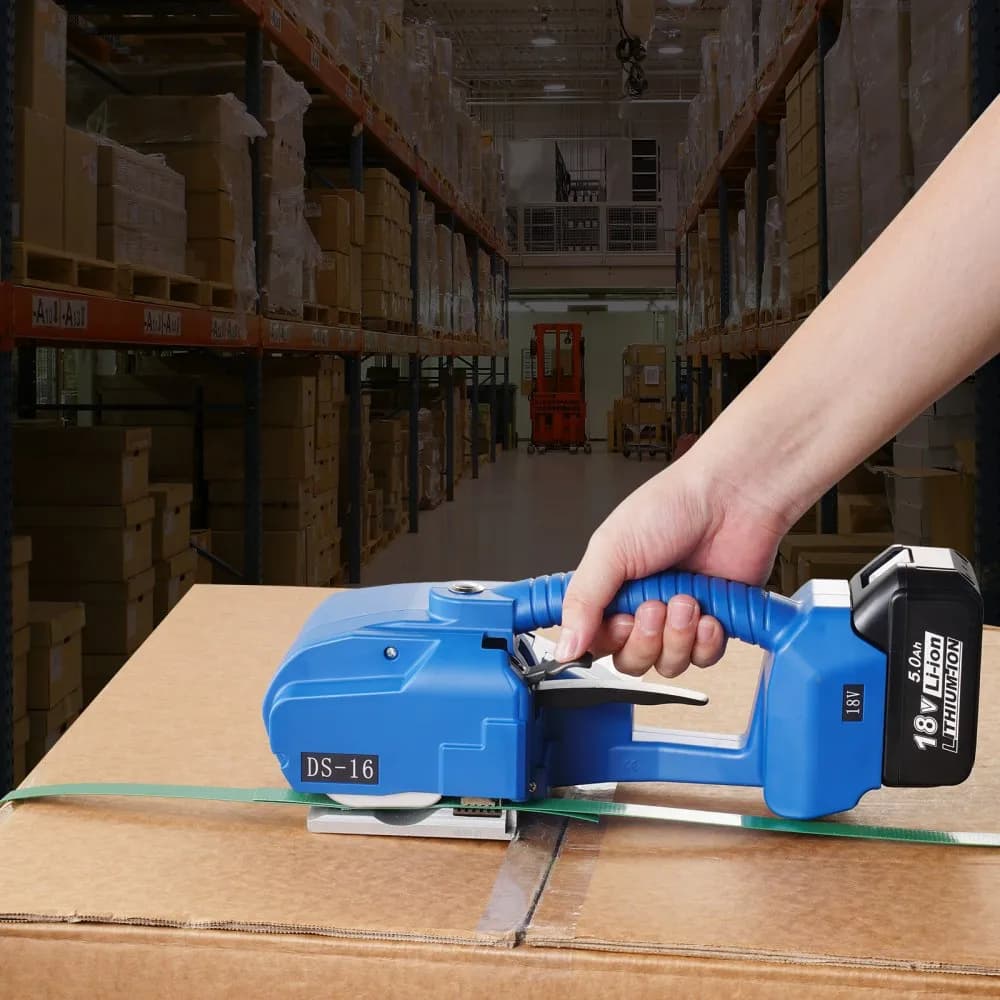 Automatický elektrický páskovací stroj pro PP/PET pásky 0,9-1,6 cm