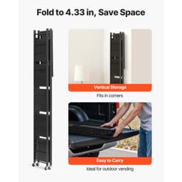 Skládací úložný regál se 6 úrovněmi, skládací kovový regálový regál o rozměrech 24Š x 12H x 72V palců, bez montáže, s 5 kolečky a 4 háčky do spíže, kuchyně, garáže, sklepa, černý - miniatura 9