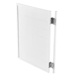 Kyvné dveře do kavárny, jednoduché vnitřní dveře do salónu 81,3 x 106,7 cm, čtvercový design, vyrobené z borovicového dřeva, s panty a sadou kování, snadná instalace, pro vstup do chodby, kuchyně, baru, hospody, bílé - miniatura 12