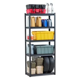 Skladovací police, 2000 liber, 5patrové garážové skladovací police, 16" H x 32" Š x 72" V, nastavitelné kovové police do garáže, regálový regál, ideální do kuchyně, skladu, sklepa, černý - miniatura 2