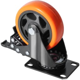 Kolečka, otočná kolečka o průměru 10,1 cm, sada 4 kusů, s bezpečnostním zámkem A/B, nehlučná PVC kolečka, vysoká nosnost 158,8 kg na kolečko, kolečka nezanechávají šmouhy pro pracovní stůl s vozíkem - miniatura 5