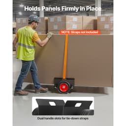 Vozík na panely, nosnost 453,6 kg, přepravník sádrokartonu s gumovými koly o průměru 25 cm, vhodný pro různé terény, nastavitelný upínací vozík na ocelové panely, matraci, dveře a sádrokartonové desky, černý - miniatura 9