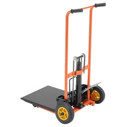 Hydraulický naviják s kladkostrojem, nosnost 205 kg, paletový vozík s vysokozdvižným stolem, maximální výška zdvihu 1000 mm, skládací a přenosný paletový vozík, žluto-černý - miniatura 5