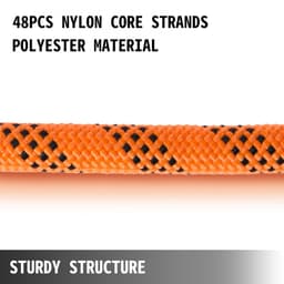 Polyesterové lano 7/16" x 200', nosné a tažné lano, pevnost v tahu 8400 lbs (není vhodné pro lezení po skalách, horolezectví, věšení osob atd.) - miniatura 6