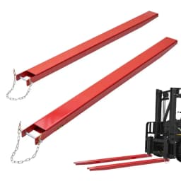 Prodloužení paletových vidlí, délka 1840 mm, šířka 115 mm, vysoce odolné prodloužení vidlí z uhlíkové oceli pro vysokozdvižné vozíky, 1 pár prodloužení vidlí s čepy, příslušenství pro vysokozdvižné vozíky, červená - miniatura 2