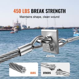Sada ocelových lan, 1/16" 66 ft lano z nerezové oceli 304 s krimpovacími kleštěmi, 160 návleky a 12 očnicemi, 7x7 pramenů, stavební, námořní, letecká kvalita pro zábradlí, schodiště, terasu, plot, venkovní použití - miniatura 8