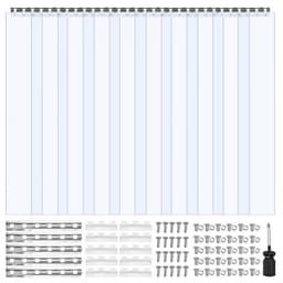 Pásková záclona z PVC dveřní clony 152,4 cm x 213,4 cm chladicí/mrazicí box, průhledný plast - miniatura 2