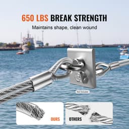 Sada ocelových lan, 1/8" 100 ft lano z nerezové oceli 304 s 59 příslušenstvím, pevnost v tahu 650 lbs, 7x7 pramenů, stavební, námořní, letecká kvalita pro zábradlí, schodiště, terasu, plot, venkovní použití - miniatura 8