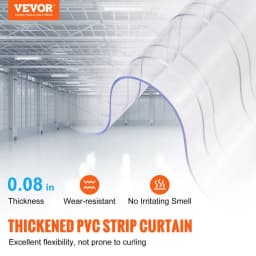 Průhledná PVC pásková clona, délka 45,7 m x šířka 20 cm, žebrovaná plastová dveřní clona v rolích, clona do mrazáku/chladiče pro dveře supermarketů, garáží, skladů, pavilonů pro domácí mazlíčky - miniatura 6
