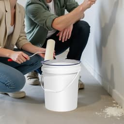 2 ks vložky do kbelíku o objemu 18,9 l na betonovou směs, opakovaně použitelná silikonová vložka do kbelíku na maltu pro tenkovrstvé barvy a míchání epoxidových sítek na beton, vysoce odolná míchačka na spárovací hmotu s rozměry, modrá a žlutá - miniatura 1