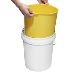 2 ks vložky do kbelíku o objemu 18,9 l na betonovou směs, opakovaně použitelná silikonová vložka do kbelíku na maltu pro tenkovrstvé barvy a míchání epoxidových sítek na beton, vysoce odolná míchačka na spárovací hmotu s rozměry, modrá a žlutá - miniatura 5