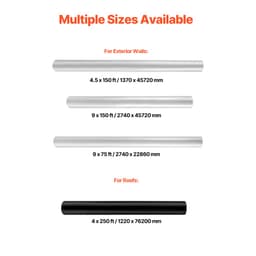 Fólie na dům, 2740 x 45720 mm, parozábrana o tloušťce 0,13 mm, odolná plastová fólie proti roztržení, parozábrana z pádové tkaniny pro bytovou a komerční výstavbu, bílá - miniatura 11