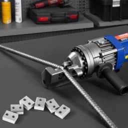 Čepele na řezání výztuže, 6 ks náhradních čepelí pro elektrickou řezačku výztuže 1-1/8 palce 28 mm #9, oboustranná, vysokotvrdá ocel CR12MOV, rychlá a účinná se šrouby a pružnou podložkou. - miniatura 1