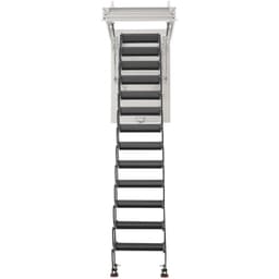 Půdní schod, nosnost 299,4 kg, vhodný pro výšku stropu 3,1 až 3,3 m a rozměry otvoru 96,4 x 73,5 cm, zatahovací stropní schod z legované oceli s tažnou tyčí pro střechu půdy - miniatura 4