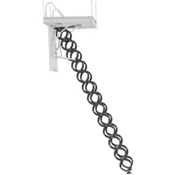 Půdní schod, nosnost 299,4 kg, vhodný pro výšku stropu 3,1 až 3,3 m a rozměry otvoru 96,4 x 73,5 cm, zatahovací stropní schod z legované oceli s tažnou tyčí pro střechu půdy - miniatura 12