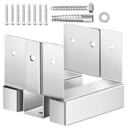 Základny sloupků 4x4, 10 ks, vnitřní rozměr 3,53x3,56 palce/89,6x90,5 mm, betonové kotvy na sloupky, vysoce odolné pozinkované konzole z uhlíkové oceli s odstupem 1 palec, pro betonové pergoly a terasy - miniatura 2