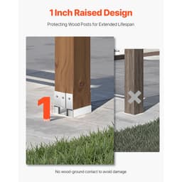 Základny sloupků 4x4, 10 ks, vnitřní rozměr 3,53x3,56 palce/89,6x90,5 mm, betonové kotvy na sloupky, vysoce odolné pozinkované konzole z uhlíkové oceli s odstupem 1 palec, pro betonové pergoly a terasy - miniatura 9