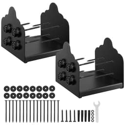 Základna sloupku 8x8, 2 ks, vnitřní rozměr 7,9x7,5 palce / 200x190 mm, konzole sloupků, vysoce odolné sloupky z uhlíkové oceli na terasu, dřevěné konzole pro zábradlí pavilonu, podpěrná deska terasy, černá - miniatura 2