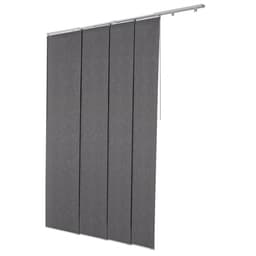 Panelové kolejnicové žaluzie, Výsuvná kolejnice od 116 cm do 218 cm šířky, Zkrácené panelové závěsy až do výšky 243 cm, Vertikální zatemňovací panelové žaluzie pro posuvné dveře, Terasové dveře, Dělicí stěna, Tmavě šedá - miniatura 4