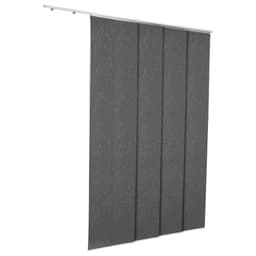 Panelové kolejnicové žaluzie, Výsuvná kolejnice od 116 cm do 218 cm šířky, Zkrácené panelové závěsy až do výšky 243 cm, Vertikální zatemňovací panelové žaluzie pro posuvné dveře, Terasové dveře, Dělicí stěna, Tmavě šedá - miniatura 5
