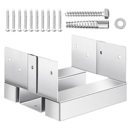 Základny sloupků 6x6, 10 ks, vnitřní rozměr 5,49x5,57 palce/139,5x141,5 mm, betonové kotvy na sloupky, vysoce odolné pozinkované konzole z uhlíkové oceli s odstupem 1 palec, pro betonové pergoly a terasu - miniatura 2
