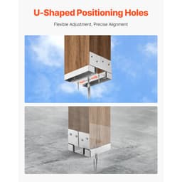 Základny sloupků 6x6, 10 ks, vnitřní rozměr 5,49x5,57 palce/139,5x141,5 mm, betonové kotvy na sloupky, vysoce odolné pozinkované konzole z uhlíkové oceli s odstupem 1 palec, pro betonové pergoly a terasu - miniatura 8