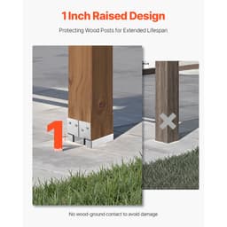 Základny sloupků 6x6, 10 ks, vnitřní rozměr 5,49x5,57 palce/139,5x141,5 mm, betonové kotvy na sloupky, vysoce odolné pozinkované konzole z uhlíkové oceli s odstupem 1 palec, pro betonové pergoly a terasu - miniatura 9