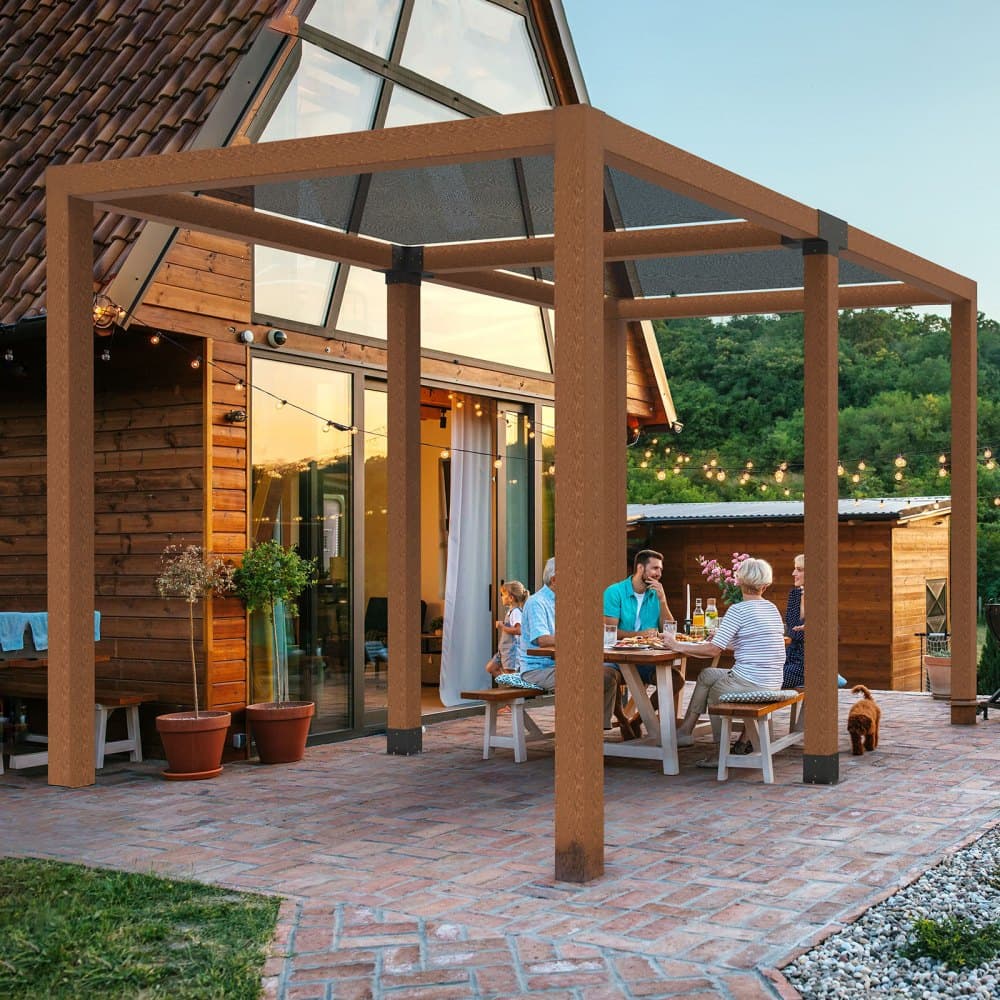 Sada konzolí pro pergolu, 6x6 palců (vnitřní rozměr 142 x 142 mm), 2 ks 4cestných robustních rohových konzolí, sada pro výrobu sloupků pro kutily, snadná instalace, dřevěné trámy pro altány, zahradní pergoly, sruby