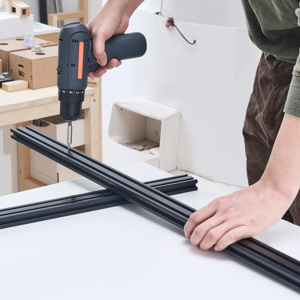 4 ks 39,4 palce (1000 mm) T drážka 2040 hliníkový extrudovaný profil, evropská norma eloxovaná lineární kolejnice, vysoce pevná extrudovaná hliníková kolejnice pro 3D tiskárnu, CNC stroj DIY, laserové gravírování, černá