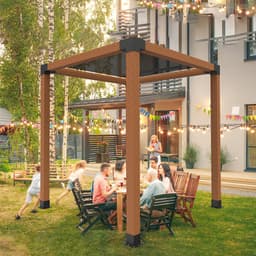 Sada konzolí pro pergolu, 6x6 palců (vnitřní rozměr 142 x 142 mm), 4 ks 3cestných robustních rohových konzolí, sada pro výrobu sloupků pro kutily, snadná instalace, dřevěné trámy pro altány, zahradní pergoly, sruby - miniatura 1