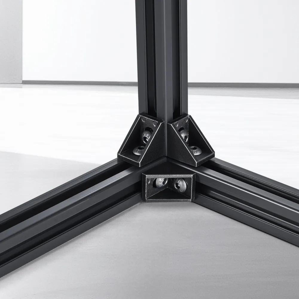 10 ks 39,4" (1000 mm) T drážka 2020 hliníkový extrudovaný profil, evropská norma eloxovaná lineární kolejnice, vysokopevnostní extrudovaná hliníková kolejnice pro 3D tiskárnu, CNC stroj DIY, laserové gravírování, černá