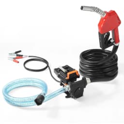 Přečerpávací palivové čerpadlo, 12 V DC 57 l/min (15 GPM) 186 W (1/4 HP), přenosné elektrické přečerpávací čerpadlo na naftu s automatickým vypínáním palivové trysky, dlouhá vstupní a výstupní hadice pro benzín, naftu, petrolej a směsi methanolu - miniatura 2