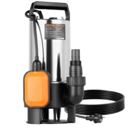 Ponorné kalové čerpadlo 710 W, 20 000 l/h, nerezové ponorné čerpadlo na znečištěnou a čistou vodu s automatickým plovákovým spínačem, dlouhý kabel, maximální výtlak 9 m, pro bazény, zahradu, jezírko a zaplavené oblasti - miniatura 1